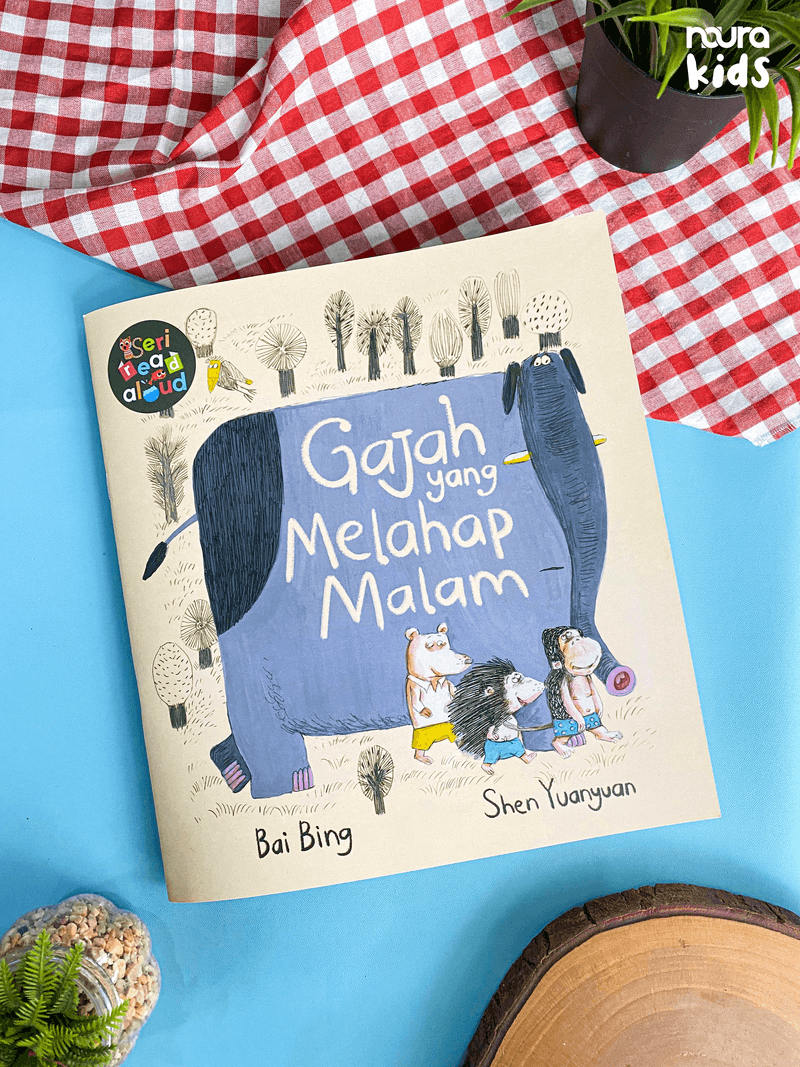 cover buku Gajah yang Melahap Malam buku anak sebelum tidur